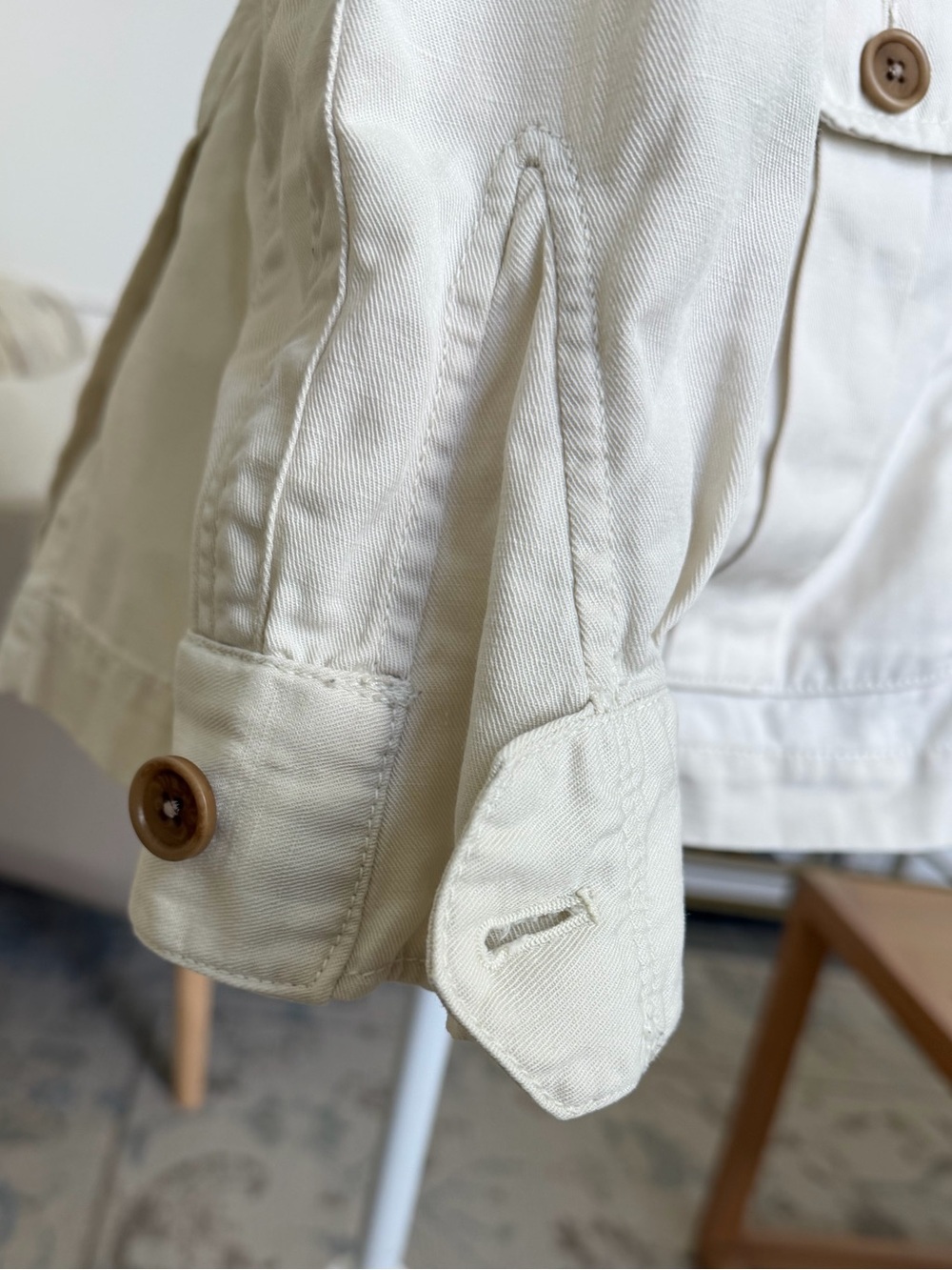 Banana Republic Heritage Linen Blend Safari Jacket Ivory Belted Utility Jacket - Picture 11 of 15